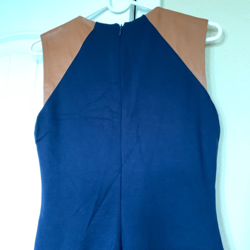 Elegant Ralph Lauren Blue and Tan Sleeveless Dress
